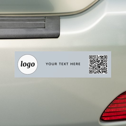 Eenvoudige Logo en Tekst Business QR Code Promotie Bumpersticker (Op auto)