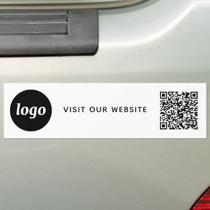 Eenvoudige Logo en Tekst Business QR Code Promotie Bumpersticker