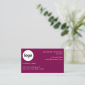 Eenvoudige Logo en tekst Magenta Cherry Pink Visitekaartje (Staand voorkant)