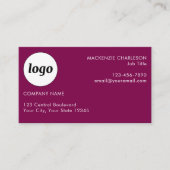 Eenvoudige Logo en tekst Magenta Cherry Pink Visitekaartje (Voorkant)