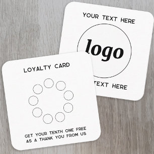 Eenvoudige Logo en Tekst Promotionele Loyaliteit K Vierkante Visitekaartje