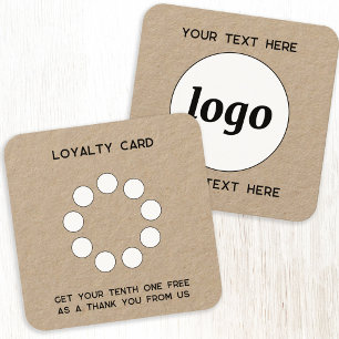 Eenvoudige Logo en Tekst Promotionele Loyaliteit K Vierkante Visitekaartje