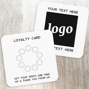 Eenvoudige Logo en Tekst Promotionele Loyaliteit K Vierkante Visitekaartje
