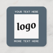 Eenvoudige logo en tekst QR-code antracietgrijs Vierkante Visitekaartje (Voorkant)