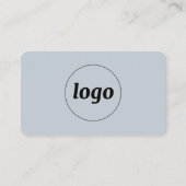 Eenvoudige Logo en tekst QR Code Poeder Blauw Visitekaartje (Achterkant)