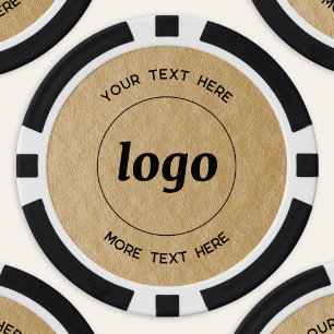 Eenvoudige Logo en Tekst Zakelijke Promotie Goud Poker Chips