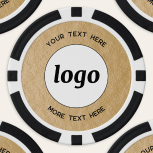 Eenvoudige Logo en Tekst Zakelijke Promotie Goud Poker Chips