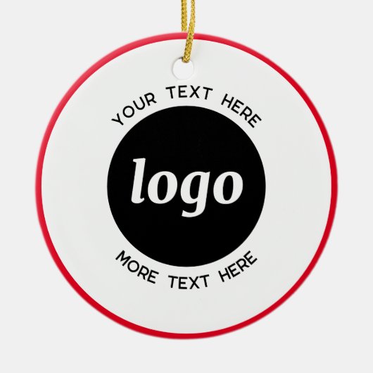 Eenvoudige Logo- en tekstcode Keramisch Ornament (Voorkant)