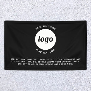 Eenvoudige Logo- en teksthandel Spandoek