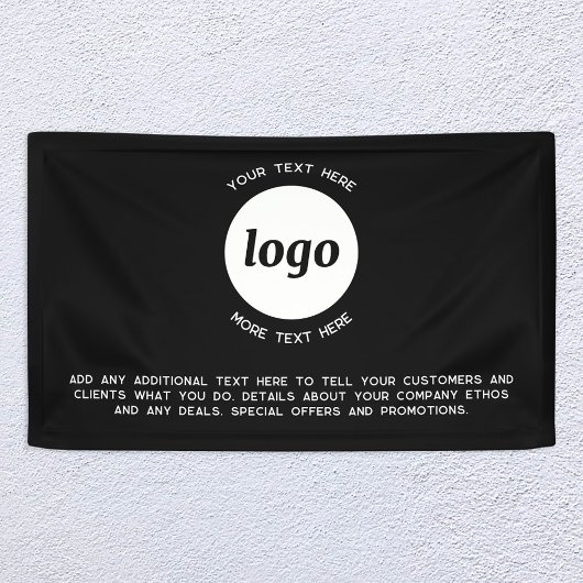 Eenvoudige Logo- en teksthandel Spandoek