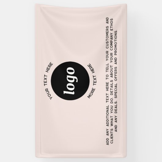 Eenvoudige Logo- en tekstroze Spandoek (Verticaal)