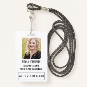 Eenvoudige Logo Foto-streepjescode ID werknemer Badge