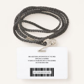 Eenvoudige Logo Foto-streepjescode ID werknemer Badge (Achterkant met draagriem)