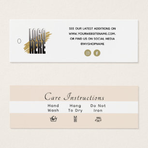 Eenvoudige logo kleding wasgoed verzorging label mini visitekaartjes