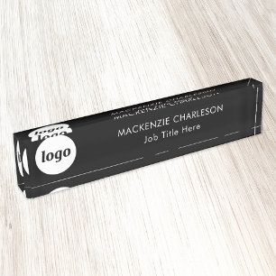 Eenvoudige Logo met aangepaste tekst Black Busines Naambordje