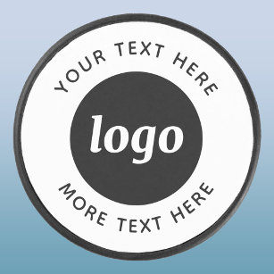 Eenvoudige Logo met SMS Business Promotion Hockey Puck