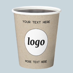 Eenvoudige Logo met SMS Business Promotion Papieren Bekers