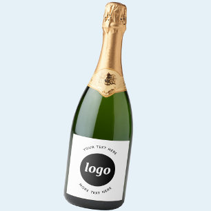 Eenvoudige Logo met SMS Business Promotion Sparkling Wijnetiket