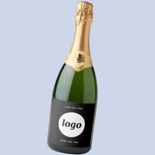Eenvoudige Logo met SMS Business Promotion Sparkling Wijnetiket