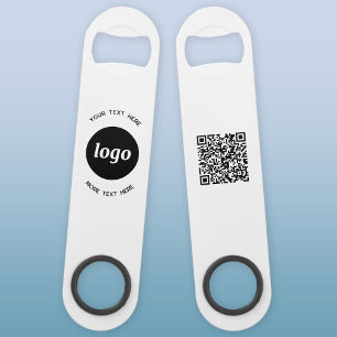 Eenvoudige Logo met SMS QR Code Business Speed Flessenopener