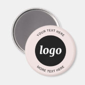 Eenvoudige Logo met tekst Blush Pink Business Magn Magneet (Voorkant / Achterkant)