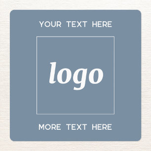 Eenvoudige Logo met tekst Business Dusty Blue Labels