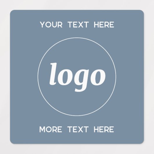 Eenvoudige Logo met tekst Business Dusty Blue Labels (Design 1)