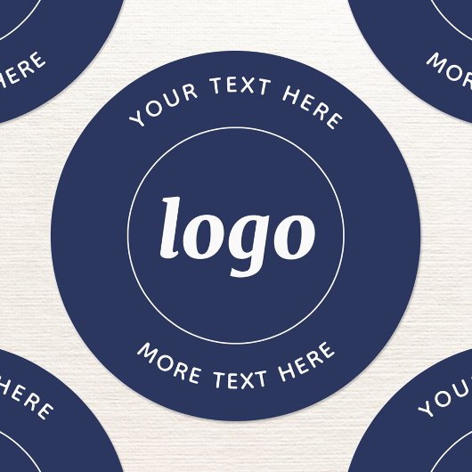Eenvoudige Logo met tekst Business Navy Blue Labels