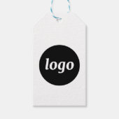 Eenvoudige Logo met tekst- en QR-code zakelijke La Cadeaulabel (Voorkant)