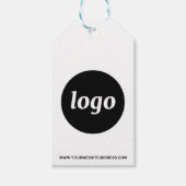 Eenvoudige Logo met tekst- en QR-code zakelijke La Cadeaulabel (Voorkant)