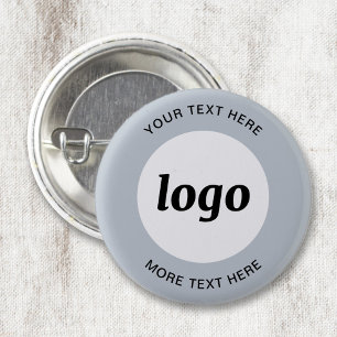 Eenvoudige logo met tekst poederblauwe zakelijke k ronde button 3,2 cm
