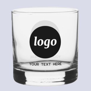 Eenvoudige Logo met tekst Promotionele zakelijke g Whisky Glas