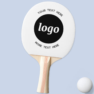 Eenvoudige Logo Met Tekst Zakelijk Tafeltennisbatje
