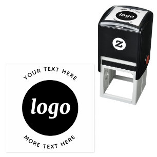 Eenvoudige logo met tekst Zakelijk Zelfinktende Stempel