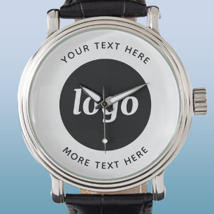 Eenvoudige logo met tekst Zakelijke promotie Horloge