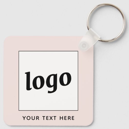 Eenvoudige Logo met zwart-wit roze voor tekstgebru Sleutelhanger (Achterkant)