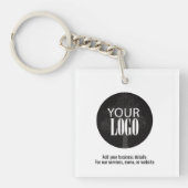Eenvoudige Logo minimalistische QR-code Sleutelhanger (Voorkant)