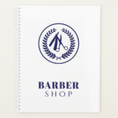 Eenvoudige logo moderne marine witte kapper shop m planner (Voorkant)