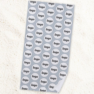 Eenvoudige Logo Pattern Business Promotieblauw Strandlaken