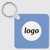Eenvoudige Logo QR code Blue Business Sleutelhanger (Voorkant)