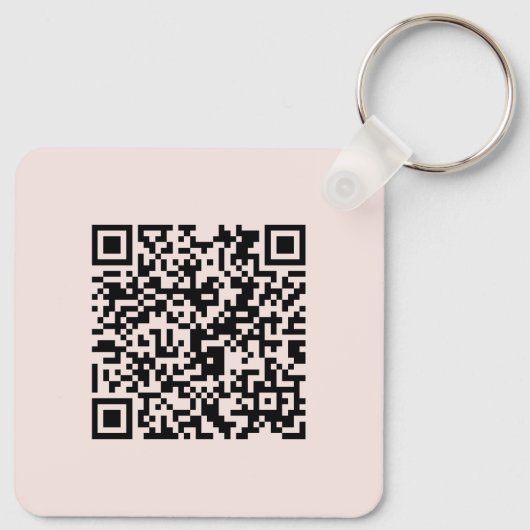 Eenvoudige Logo QR Code Business Blush Roze Sleutelhanger (Achterkant)