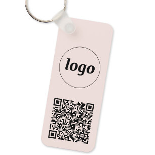 Eenvoudige Logo QR Code Business Sleutelhanger