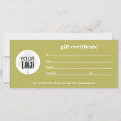 Eenvoudige Logo QR Code Gift Certificate Gold (Voorkant)