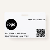 Eenvoudige Logo QR-code Professionele Bedrijfsnaam Badge (Voorkant)