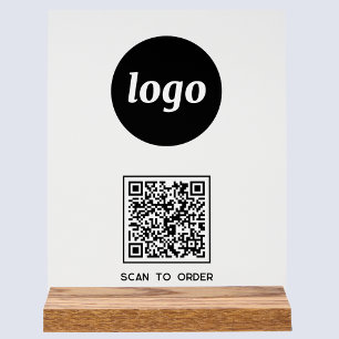 Eenvoudige Logo QR-code Scan om te Bestellen Zakel Acryl Bord