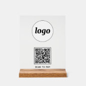 Eenvoudige Logo QR-code Scannen naar Betalen Zakel Acryl Bord (Voorkant)