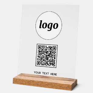 Eenvoudige Logo QR-code Tekst Zakelijk Acryl Bord