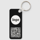 Eenvoudige Logo QR Code Zakelijk Zwart-wit Sleutelhanger (Achterkant)