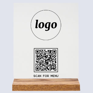 Eenvoudige Logo QR-codeaftasten voor menuzaken Acryl Bord