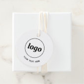 Eenvoudige logo-tekst en QR-code prijskaartjes voo Bedankjes Labels (In situ)